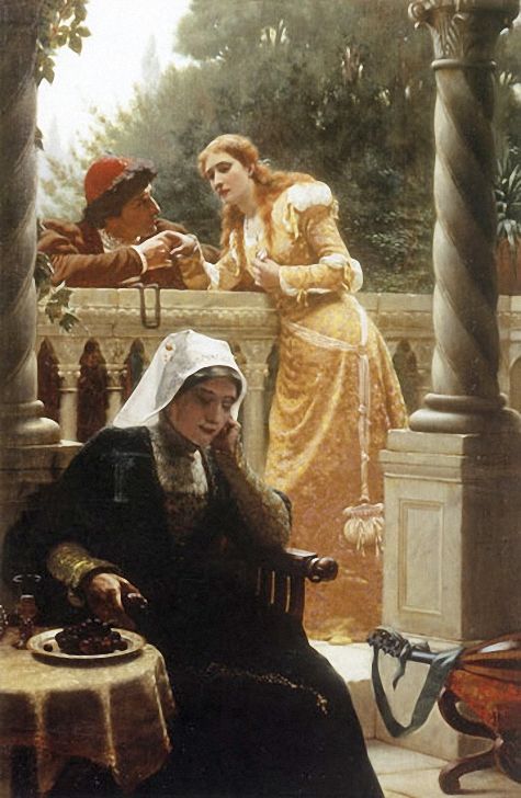 A Stolen Interview by Edmund Blair Leighton, 1888